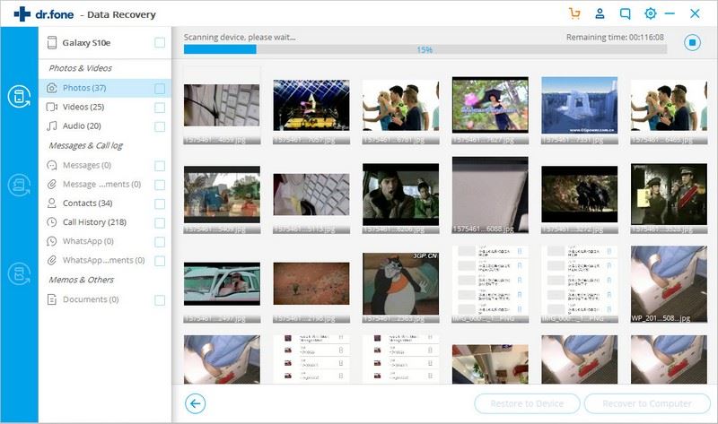 preview and recover data on samsung