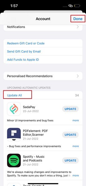 start updating all ios apps