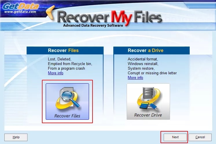 choose recover files