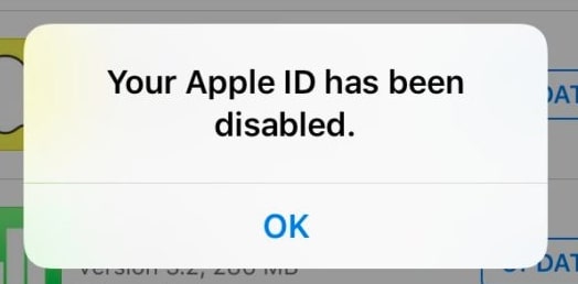 apple id is disabled