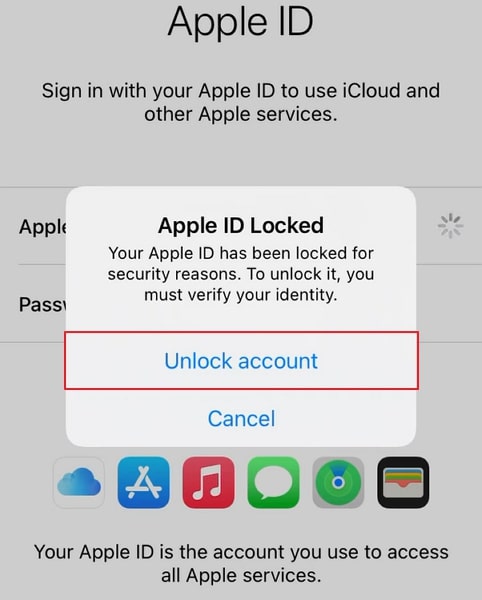 select the unlock account option