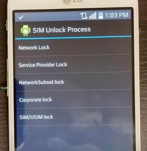 check lg phone sim lock status