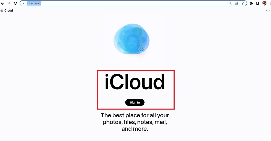 sign in to icloud