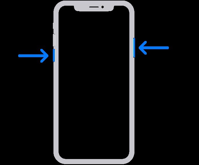 restart buttons for iphone x and later