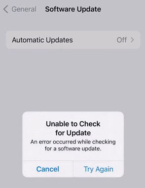 unable to update