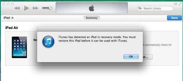 itunes detect ipad