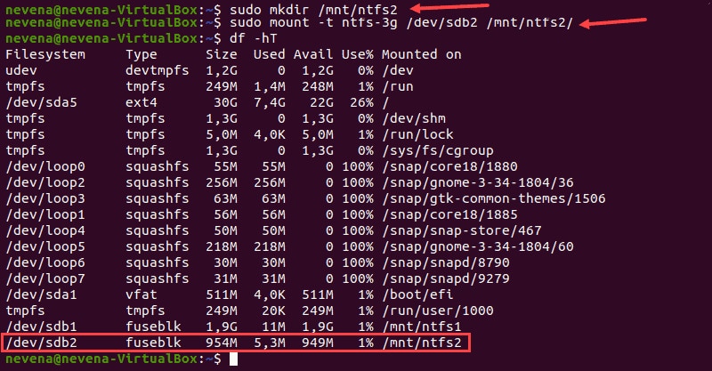 mounted ntfs partition