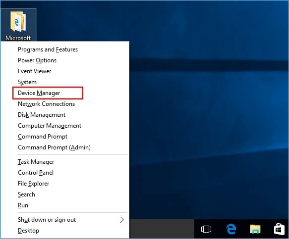 select device manager to update windows drivers