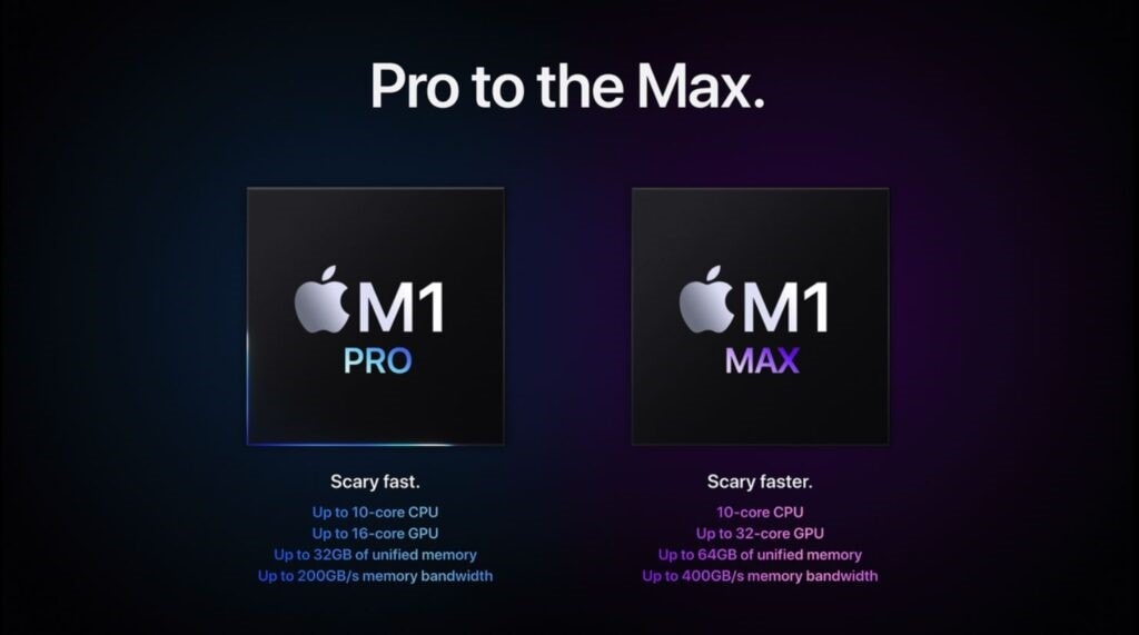 m1 pro chip vs. m1 max chip