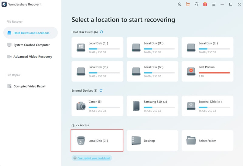 recycle bin lost data location