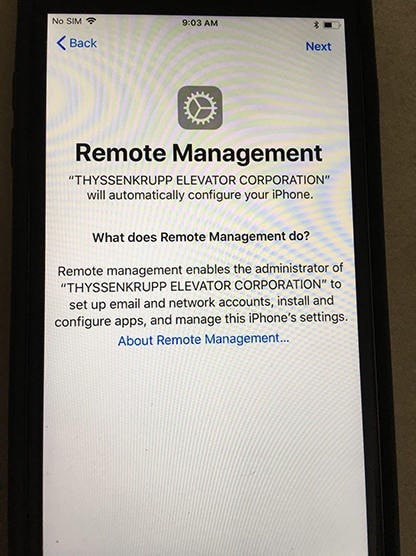 remote management iphone
