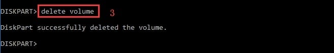 delete usb partition in diskpart