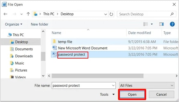 open the password protected word document in vba
