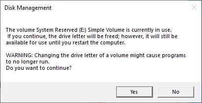confirm removing system reserved partition