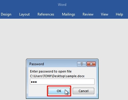 open the password protected word file with your password