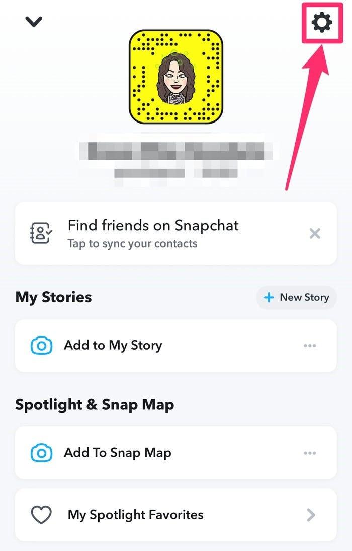 snapchat setting