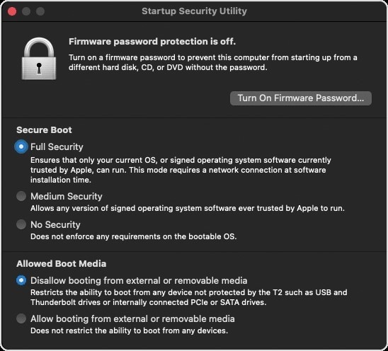 startup security utility