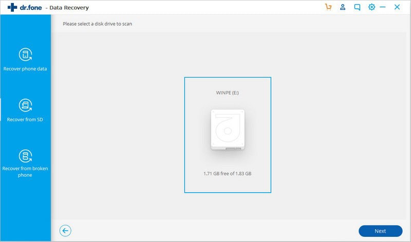 choose the hard disk for scanning