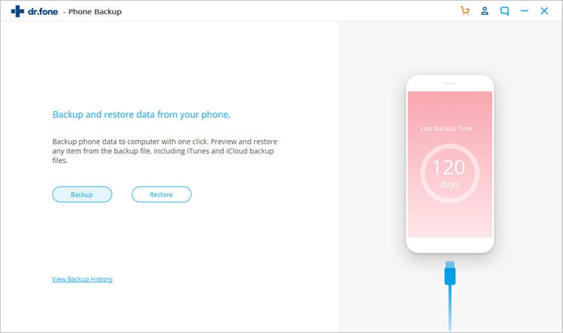 select the data that you want to backup