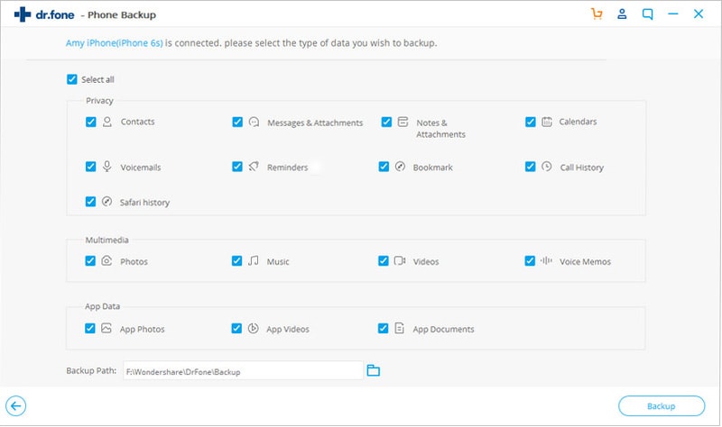 choose the file that you want to backup