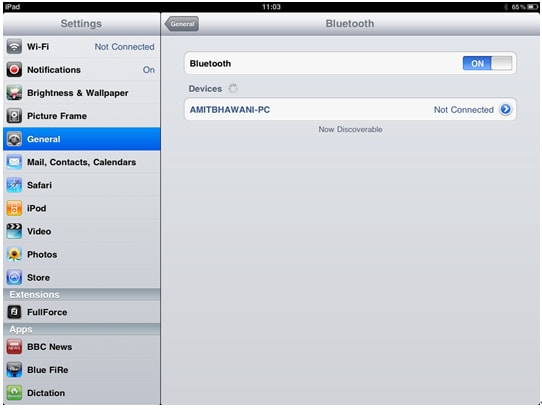 how to sync iPhone to iPad through Bluetooth
