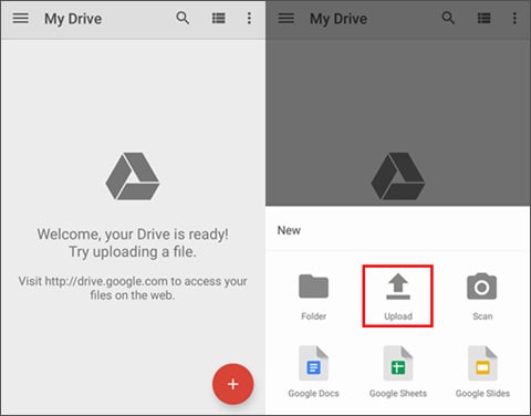 upload data to google drive