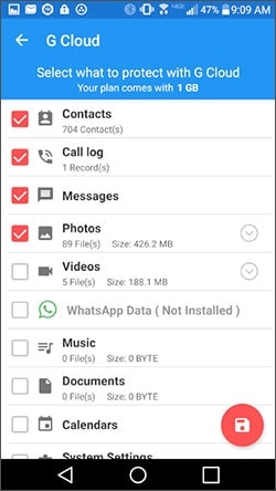 free g cloud backup for android
