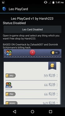 LeoPlay Card to hack in-app purchase for android