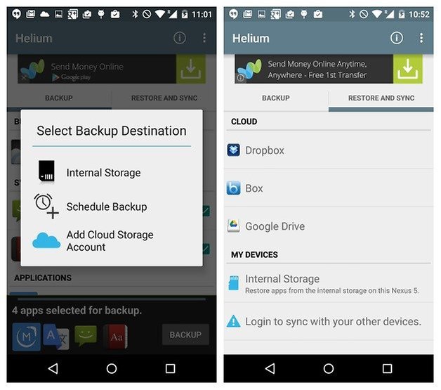 Como fazer backup do Android usando o Helium