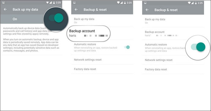 backup android with google