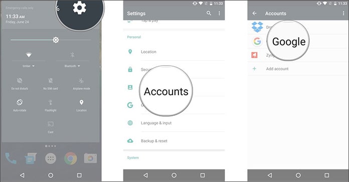 backup android to gmail