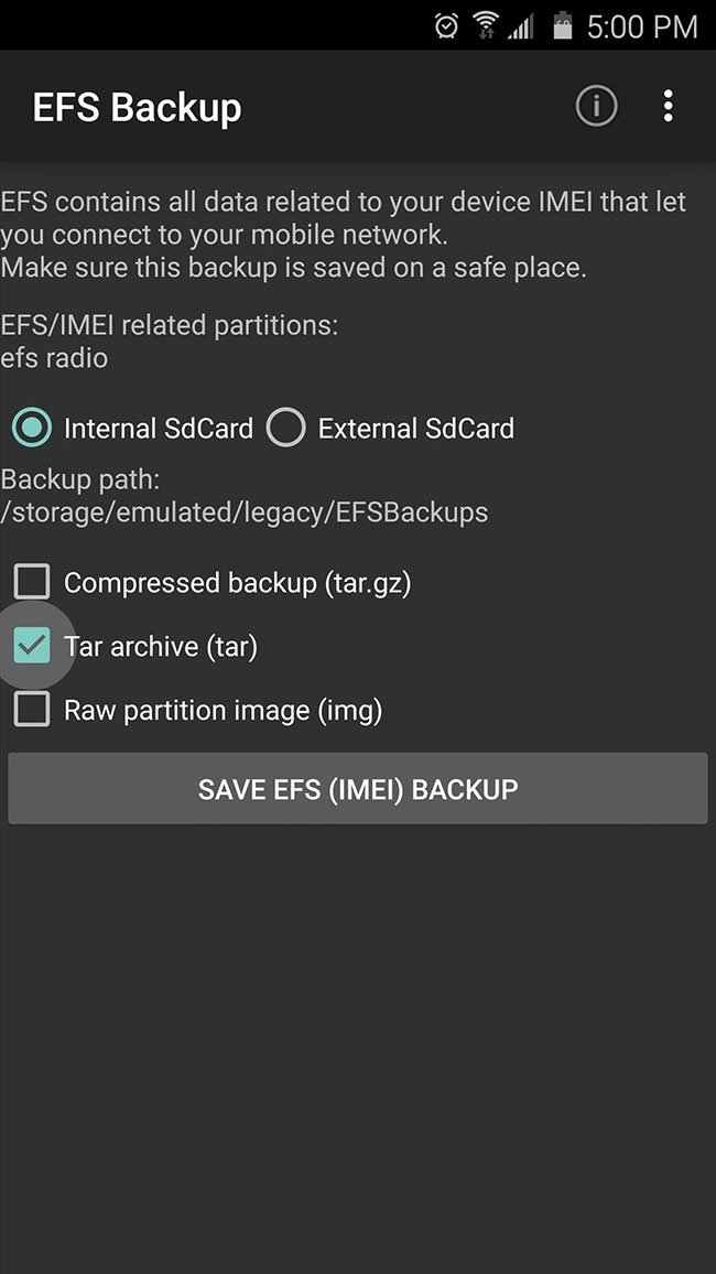 Backup Your EFS Partition with Easy to Use App