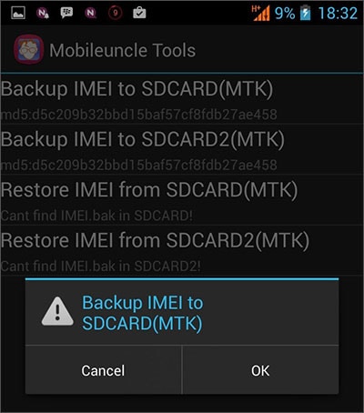 backup imei android phone