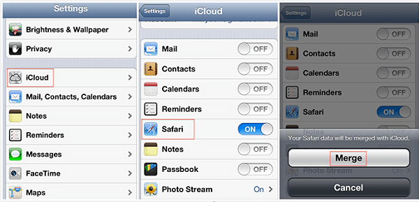 backup ipad bookmarks