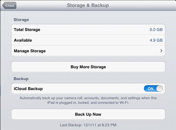 how to backup iPad with iCloud
