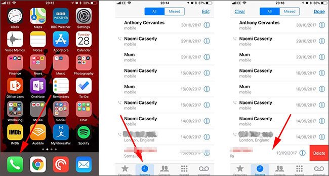 How to delete call history on iPhone