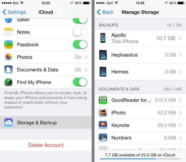 how to delete icloud backup from mac