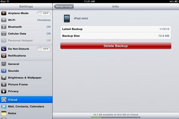 Remove ipad backup