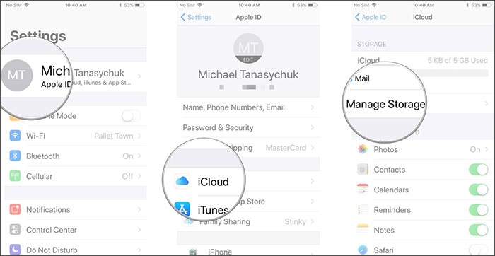 delete text messages from icloud