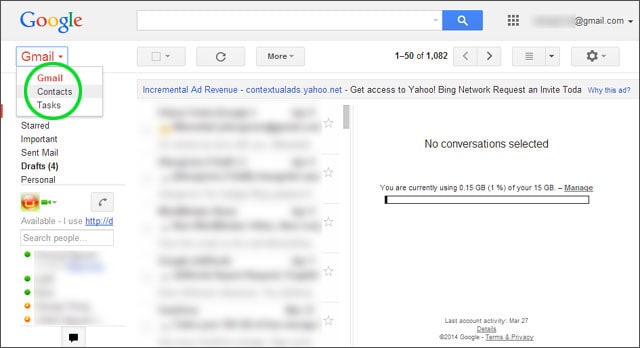 export contact to gmail
