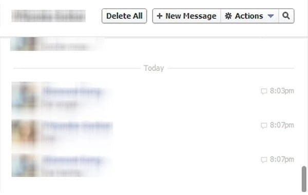 deleting messages on facebook
