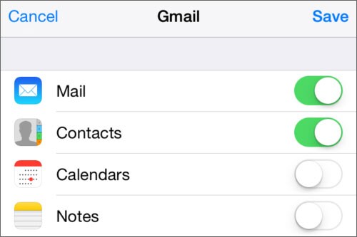 get contacts from google account to iphone