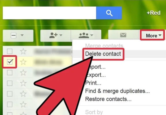 remove contacts from gmail