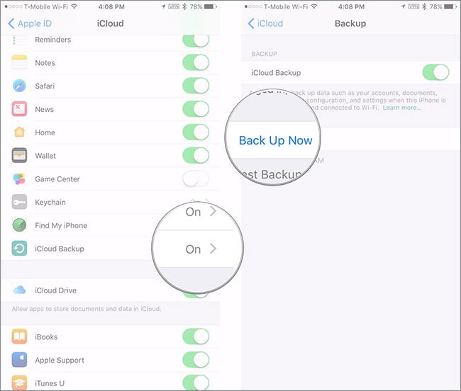backup text messages on iPhone 5 iCloud
