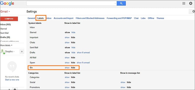 how to recover deleted gmail messages
