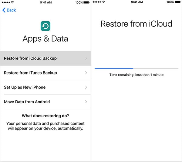 restore iphone 7 with icloud