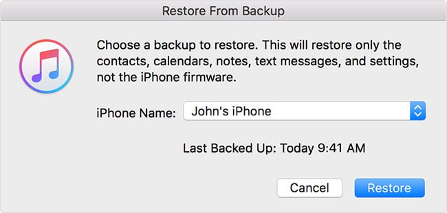 backup and restore iphone itunes