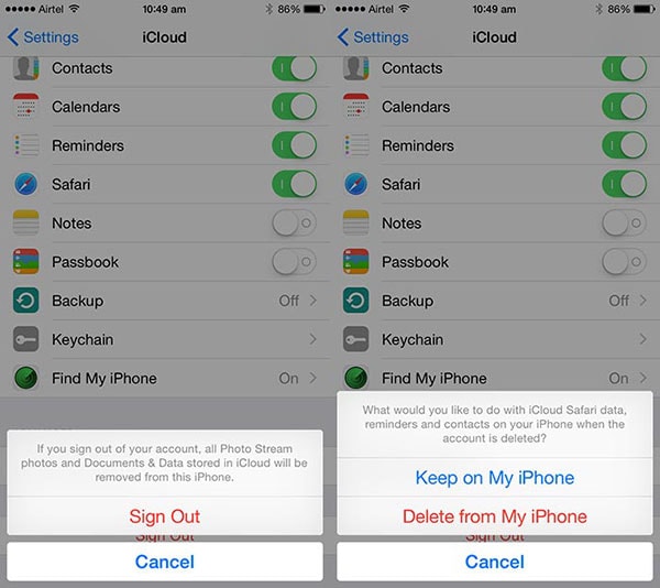 how to reset icloud on iphone