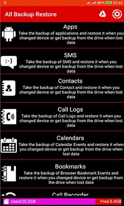 data backup app for Android