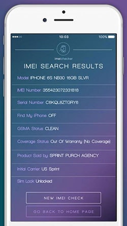check IMEI number